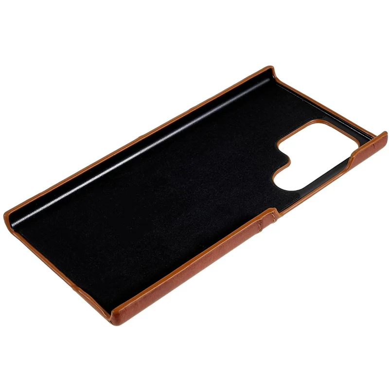 For Samsung Galaxy S24 Ultra Case 2 Card Slots PU+PC Phone Cover - Coffee
