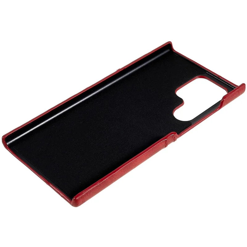 Para Samsung Galaxy S24 Ultra Case 2 Card Slots PU+PC Phone Cover - Vermelho