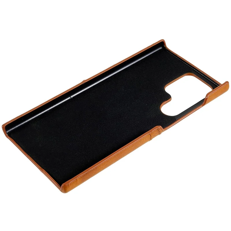 For Samsung Galaxy S24 Ultra Case 2 Card Slots PU+PC Phone Cover - Brown