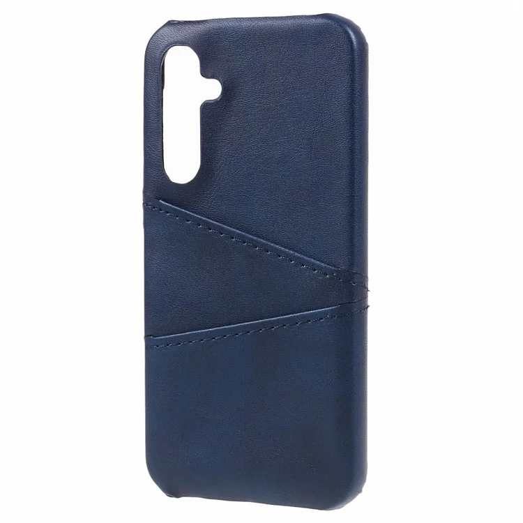 Custodia in pelle per Samsung Galaxy A35 5G, rivestimento in PC con 2 slot per schede - Blu