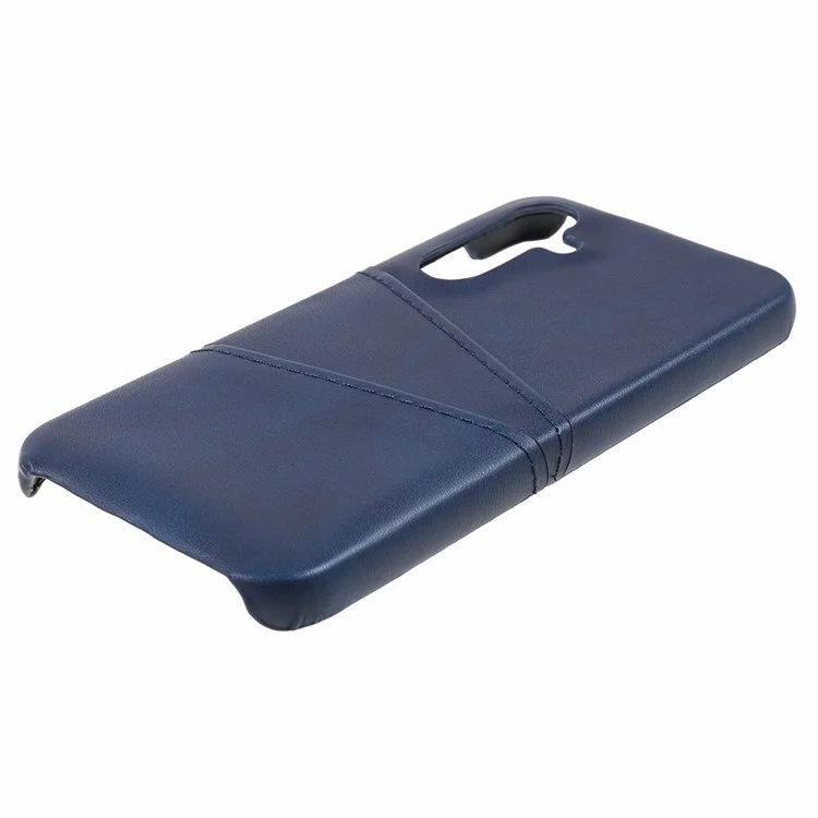 Custodia in pelle per Samsung Galaxy A35 5G, rivestimento in PC con 2 slot per schede - Blu