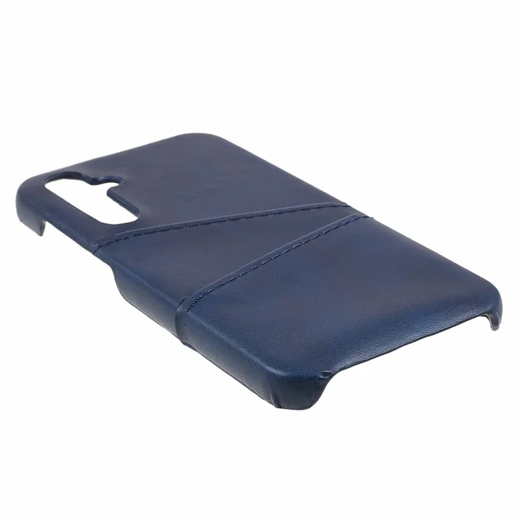 Custodia in pelle per Samsung Galaxy A35 5G, rivestimento in PC con 2 slot per schede - Blu