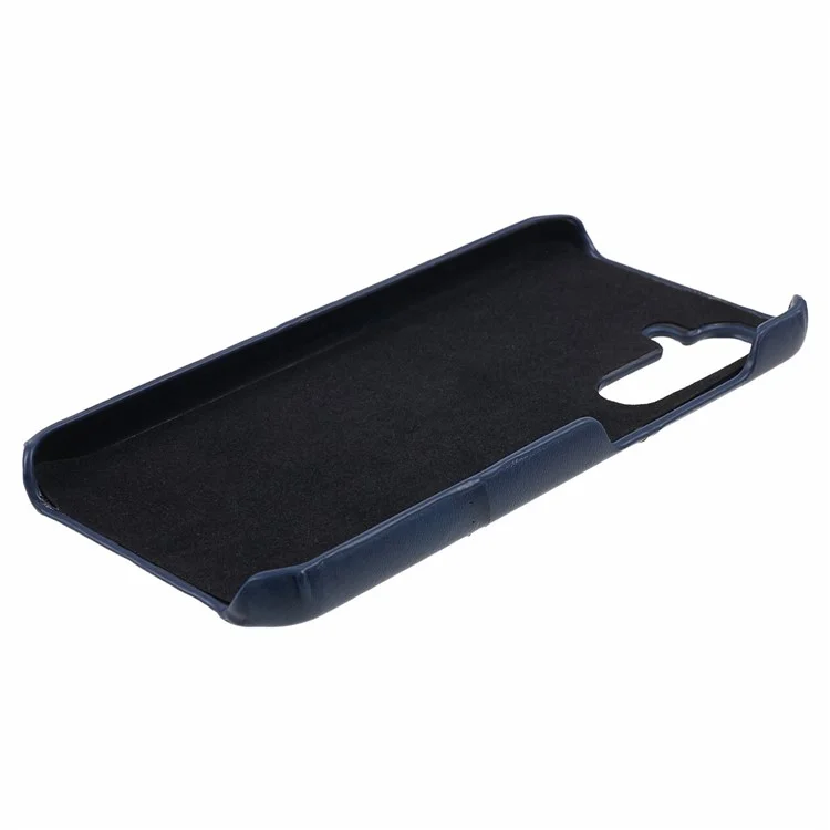 Custodia in pelle per Samsung Galaxy A35 5G, rivestimento in PC con 2 slot per schede - Blu