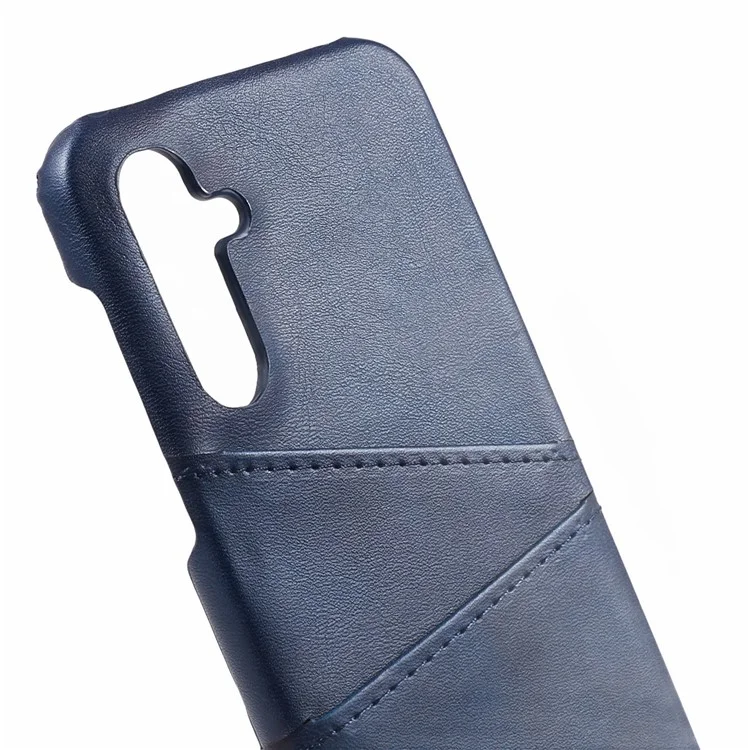 Custodia in pelle per Samsung Galaxy A35 5G, rivestimento in PC con 2 slot per schede - Blu
