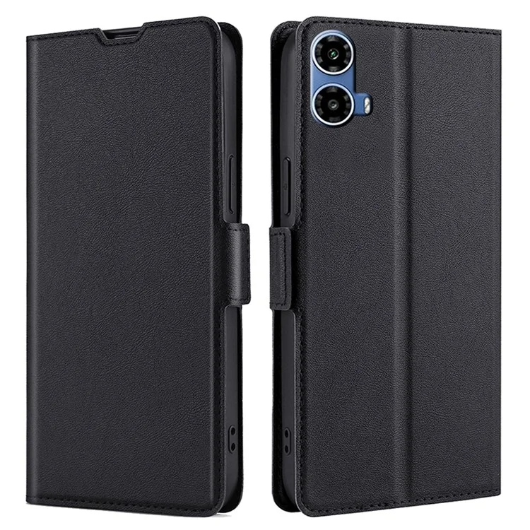 Para Motorola Moto G45 5G / G34 5G Funda de Cuero con Cierre Magnético Lateral Portartarjetas Funda para Teléfono - Negro