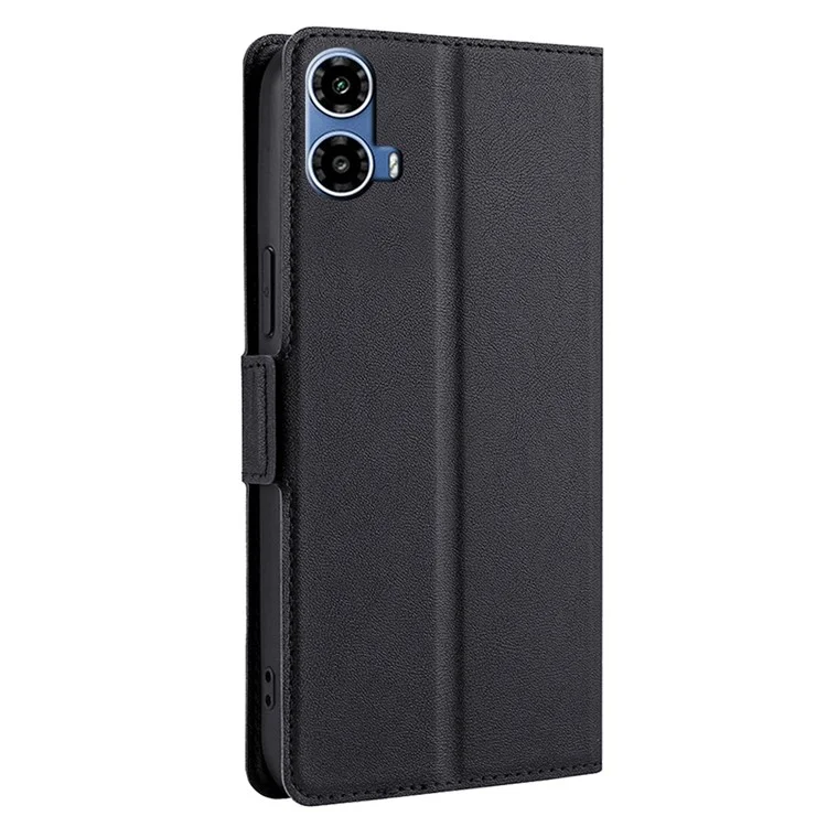 Para Motorola Moto G45 5G / G34 5G Funda de Cuero con Cierre Magnético Lateral Portartarjetas Funda para Teléfono - Negro