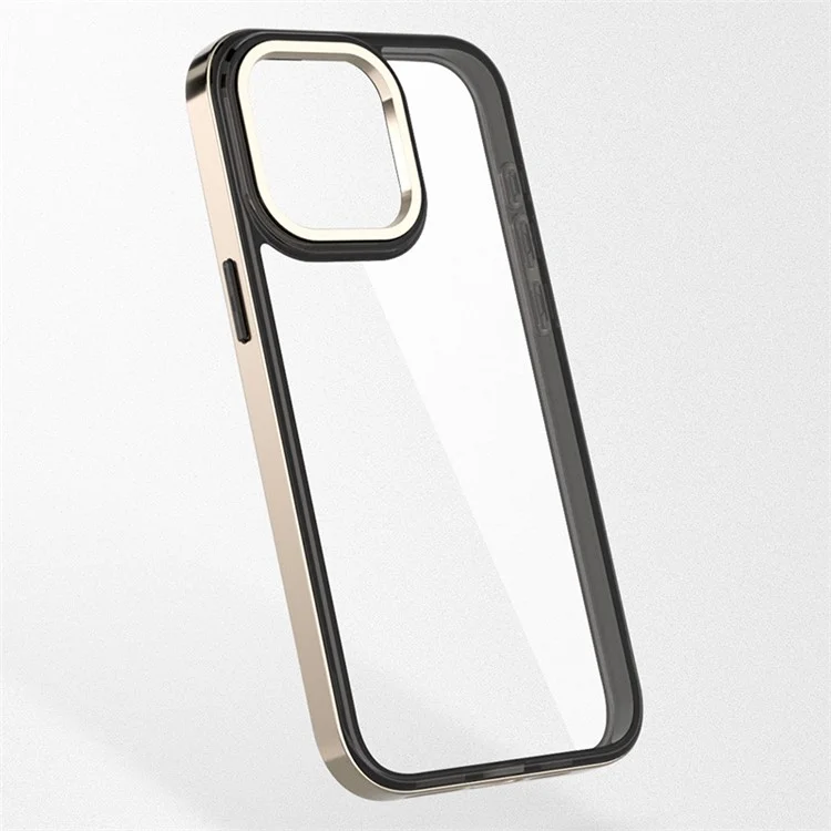 For iPhone 13 Pro 6.1 inch Case TPU+PC Electroplating Edges Phone Cover - Gold