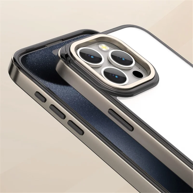 For iPhone 15 Pro Max Protective Case Electroplating TPU+PC Slim Phone Shell - Blue