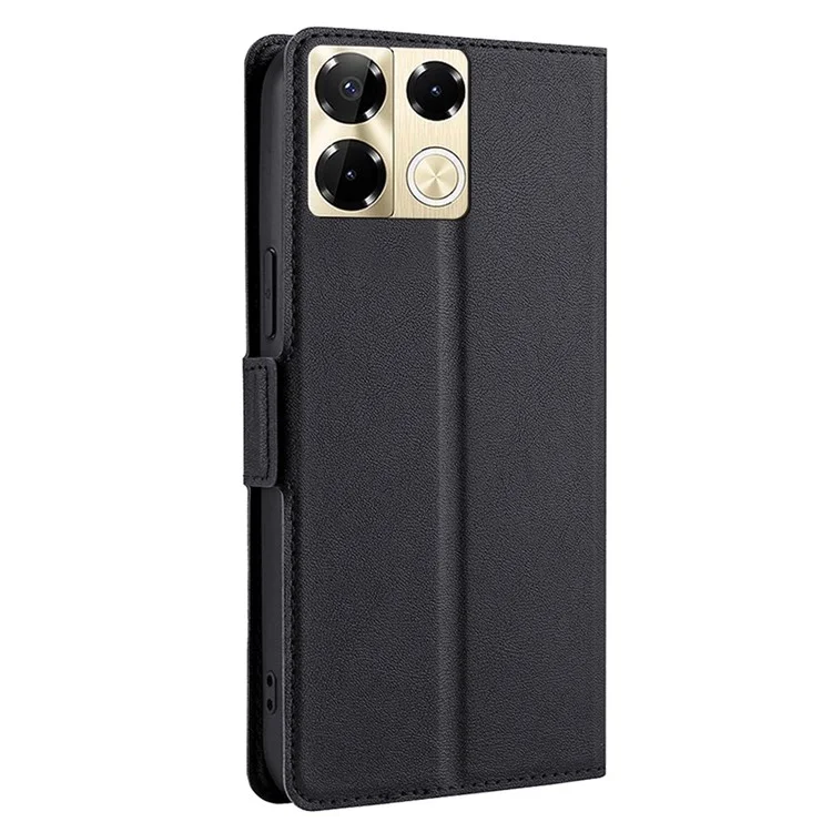 For Infinix Note 40 Pro 5G Leather Case Card Slots Phone Stand Cover - Black