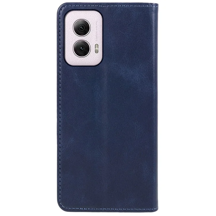 Für Motorola Moto G Power (2024) Ledertasche Magnetischer Auto-Verschluss PU-Geldbörsenabdeckung - Blau