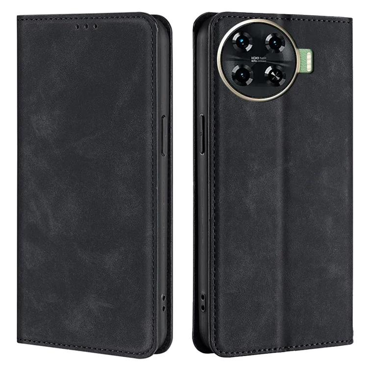For TECNO Spark 20 Pro+ PU+TPU Wallet Phone Case Mobile Accessories Wholesale - Black