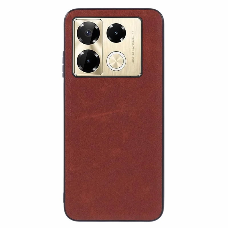 For Infinix Note 40 Pro 4G / 5G / Infinix Note 40 Pro+ Case Retro PU Leather Coating Phone Back Cover - Brown