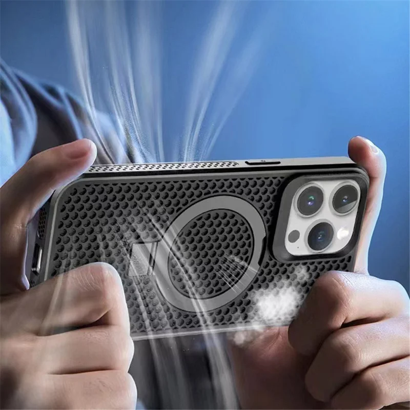 Phone Case for iPhone 14 Pro Compatible with MagSafe PC+TPU Kickstand Phone Cover - Black