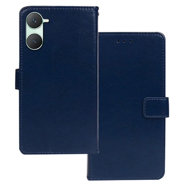 IDEWEI для чехла vivo Y03 Откидная подставка Crazy Horse Texture Phone Cover - Blue