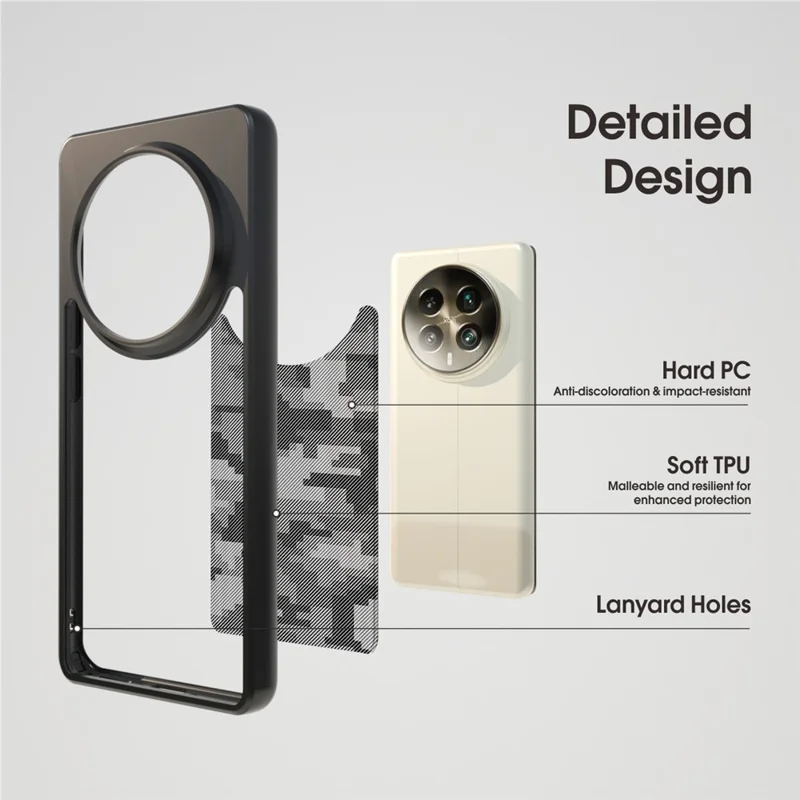 IBMRS For Realme 12 Pro 5G / 12 Pro+ 5G Case TPU+PC Cover Phone Accessories Distributors - Grid Camouflage