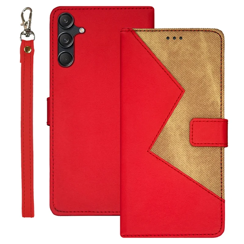 IDEWEI For Samsung Galaxy M55 5G / C55 5G / F55 5G Case Card Holder Stand PU Leather Phone Cover - Red