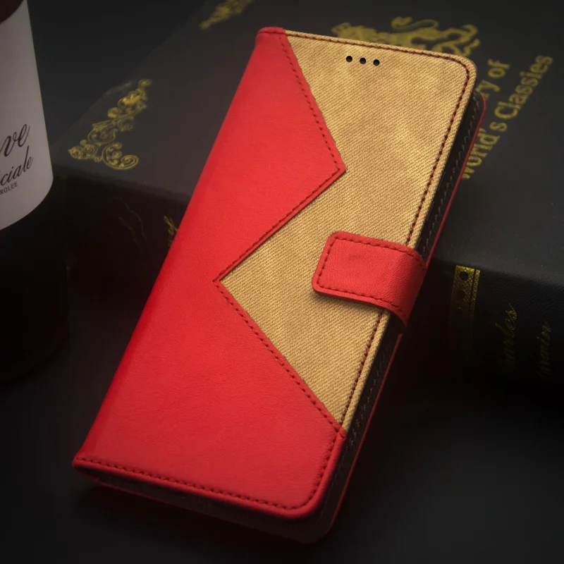 IDEWEI For Samsung Galaxy M55 5G / C55 5G / F55 5G Case Card Holder Stand PU Leather Phone Cover - Red