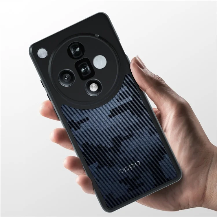 IBMRS Pour Oppo Find X7 5G Étui TPU+PC Anti-rayures Housse de Téléphone - Camouflage Quadrillé