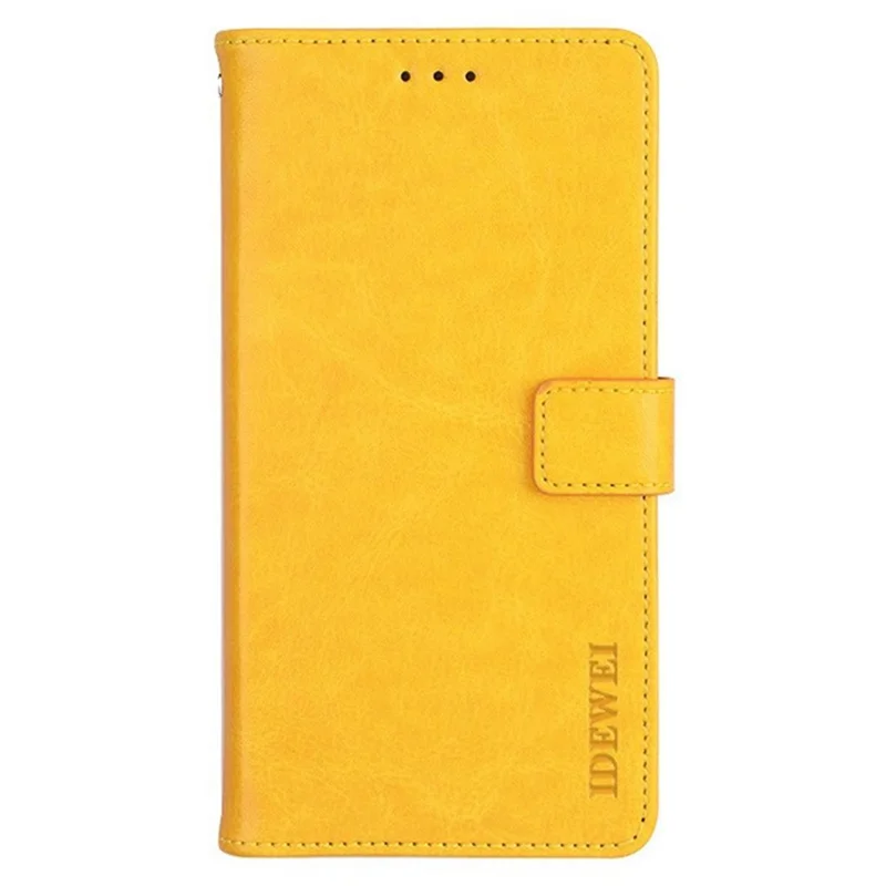 IDEWEI For Realme Note 50 4G Case Crazy Horse PU Leather Wallet Anti-scratch Phone Cover - Yellow