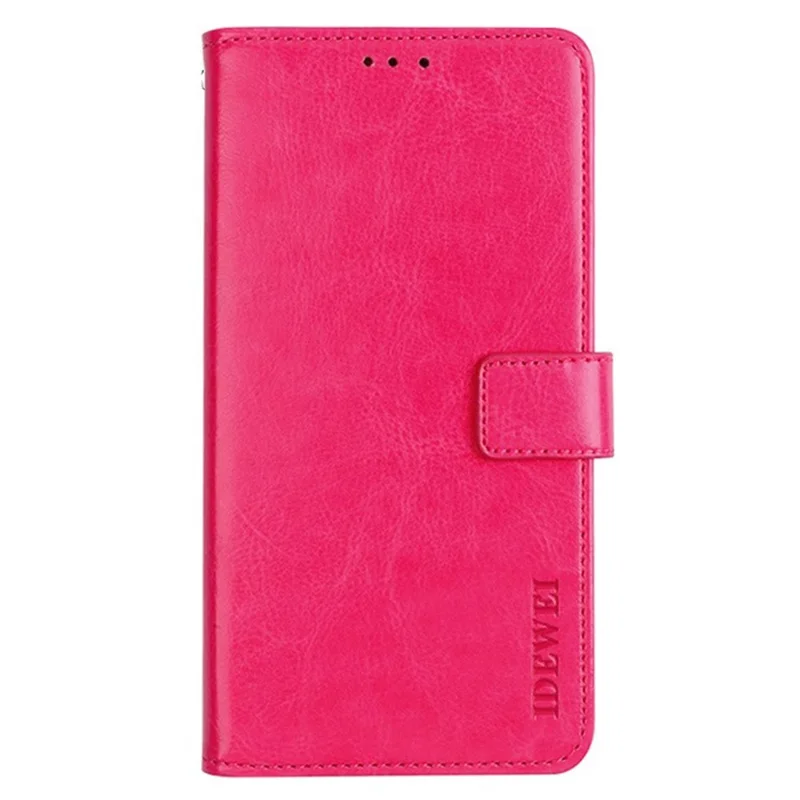 IDEWEI Per Realme Note 50 4G Case Crazy Horse PU Leather Wallet Anti-scratch Phone Cover - Rosa