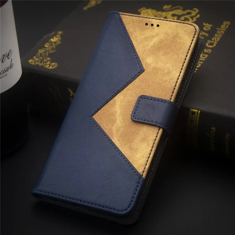 IDEWEI para Motorola Moto G45 5G / G34 5G Funda con 3 Ranuras para Tarjetas Funda de Cuero para Teléfono con Correa para la Muñeca - Azul