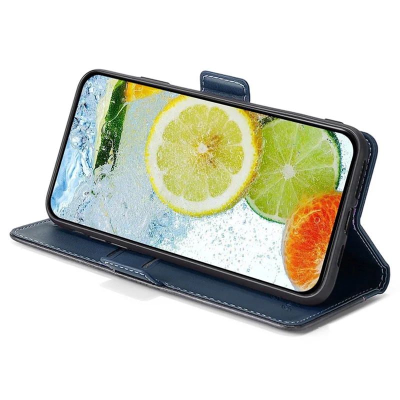 For Realme 12 5G   Phone Cover Splicing Color Leather Wallet Phone Cover - Blue+Grey