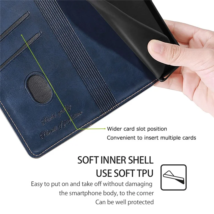Para Oppo Reno11 F 5G / F25 Pro 5G Funda de teléfono al por mayor Diseño de color de empalme de cuero Flip Stand Wallet Phone Cover - Azul+Gris