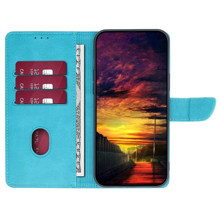 Para Huawei nova 12i 4G Case Calf Texture Magnetic Clasp Stand Mobile Phone Cover - Baby Blue