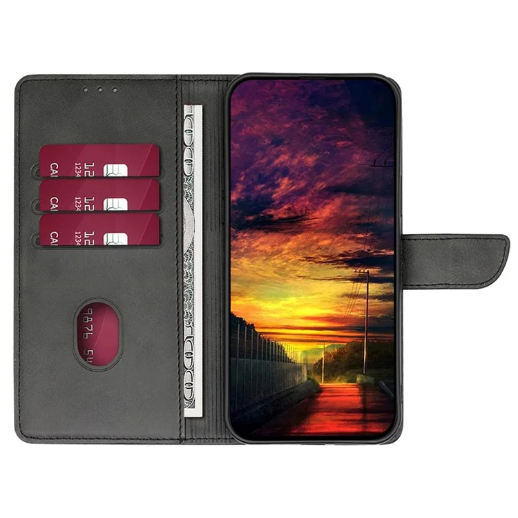 For Infinix Note 40 Pro 5G Case Calf Texture Wallet Stand Leather Phone Cover - Black