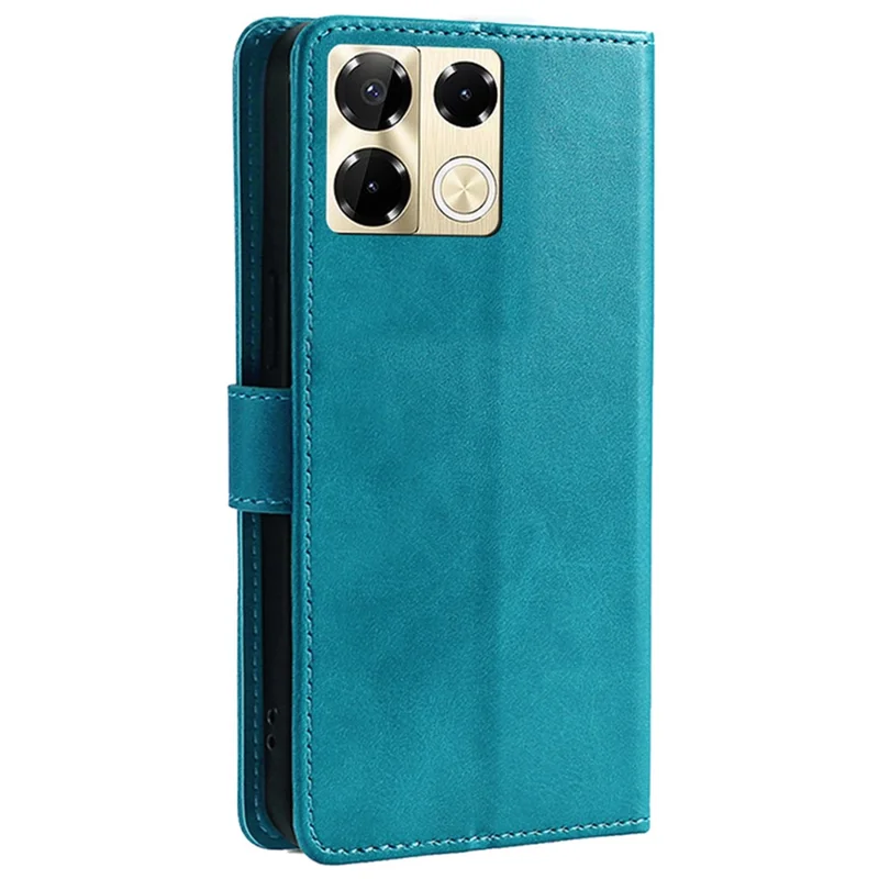 For Infinix Note 40 Pro 5G Case Calf Texture Wallet Stand Leather Phone Cover - Baby Blue