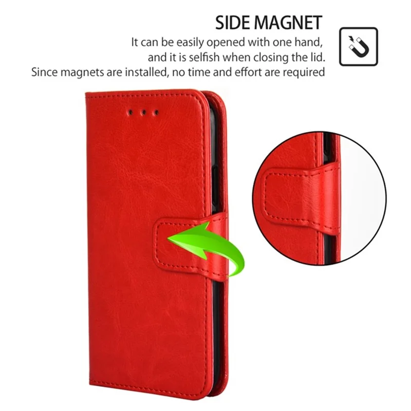For Xiaomi Civi 4 Pro 5G / 14 Civi 5G Case Leather Phone Wallet Cover with Magnetic Clasp - Red