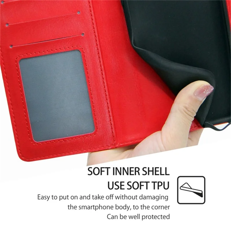For Xiaomi Civi 4 Pro 5G / 14 Civi 5G Case Leather Phone Wallet Cover with Magnetic Clasp - Red