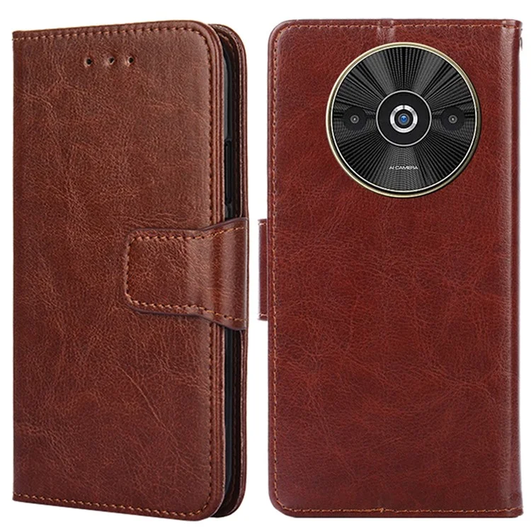 For Xiaomi Redmi A3 4G / Poco C61 4G Leather Wallet Case Mobile Phone Cover Wholesale - Brown