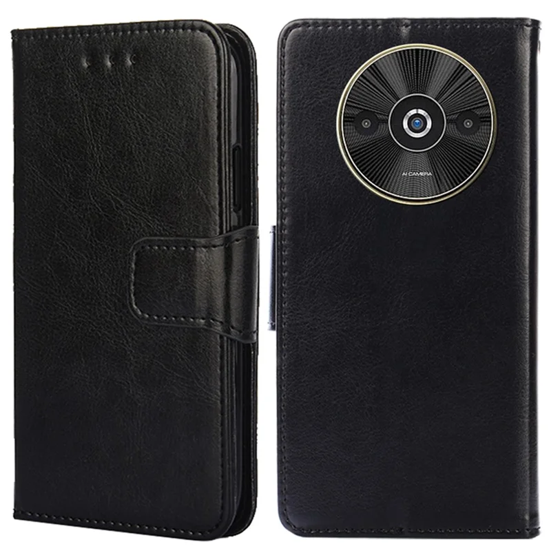 For Xiaomi Redmi A3 4G / Poco C61 4G Leather Wallet Case Mobile Phone Cover   - Black