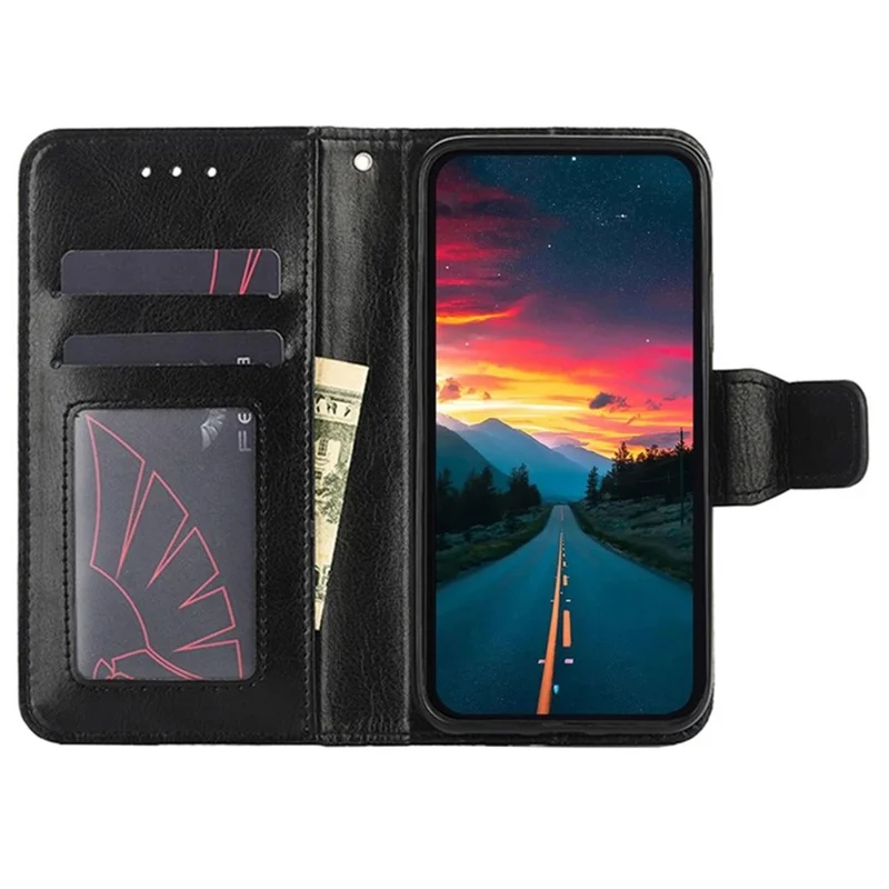 For Xiaomi Redmi A3 4G / Poco C61 4G Leather Wallet Case Mobile Phone Cover   - Black