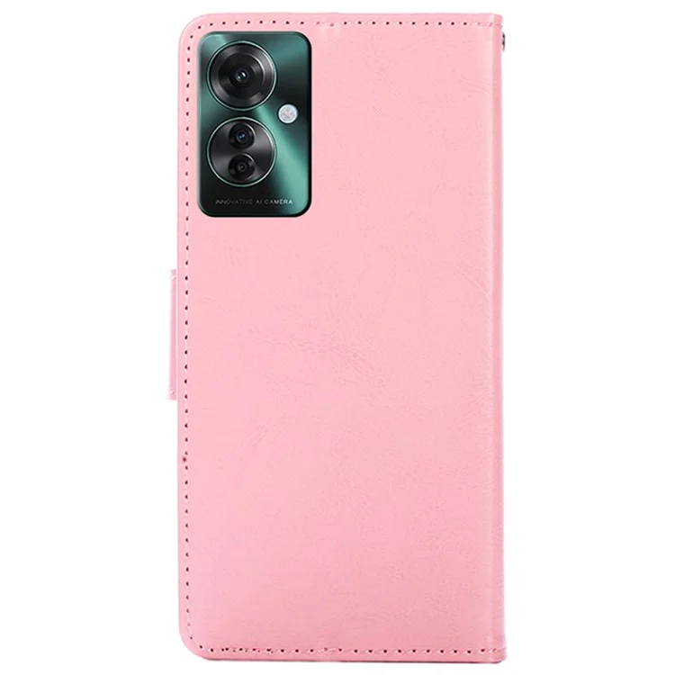 Per Oppo Reno11 F 5G / F25 Pro 5G Custodia in Pelle Portafoglio Stand Flip Cover per Telefono - Rosa