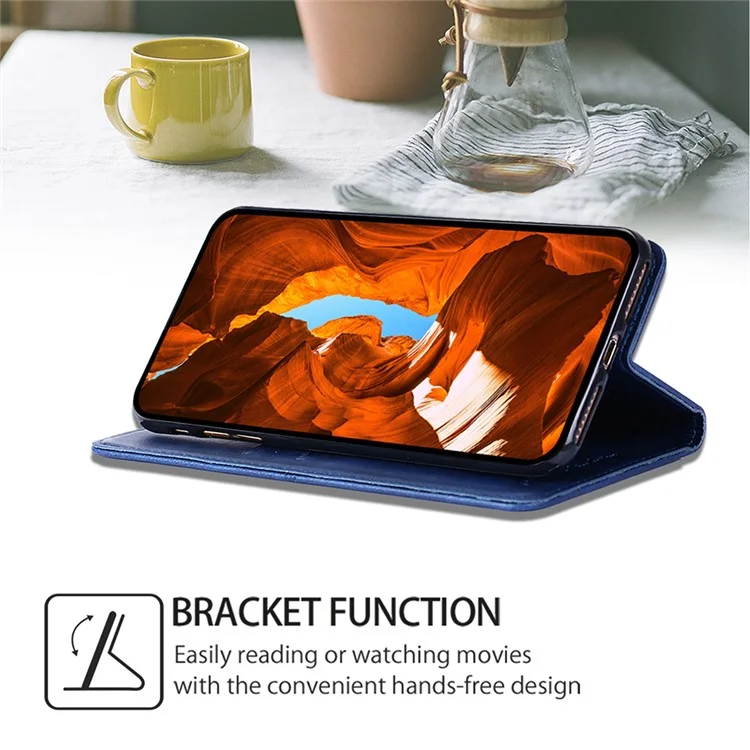 Кожаный чехол для Xiaomi 14 Ultra с магнитным закрытием - Синий