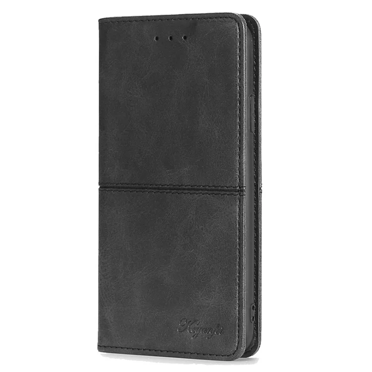 Para Huawei nova 12i 4G Case Cowhide Texture Leather Stand Magnetic Closure Phone Cover - Preto