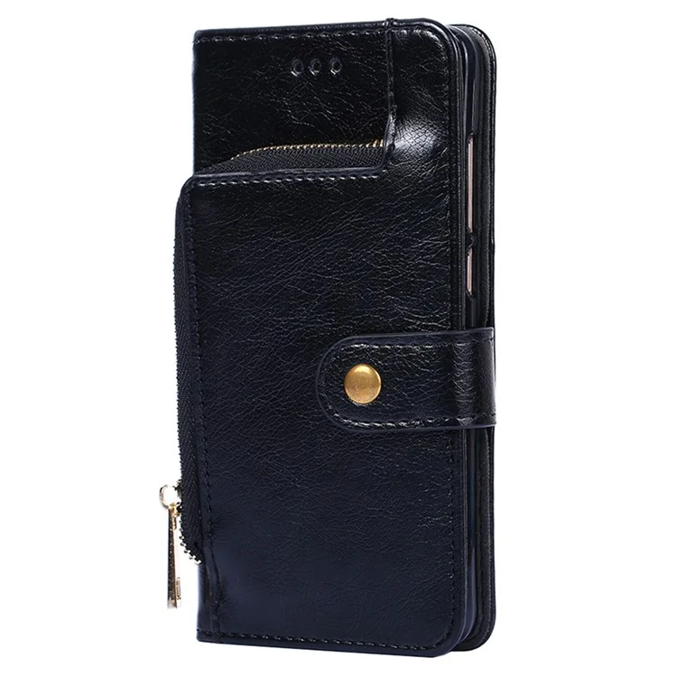 Pour Xiaomi Civi 4 Pro 5G / 14 Civi 5G Étui en cuir PU avec fermeture à glissière Portefeuille Anti-Rayures Support de téléphone - Noir