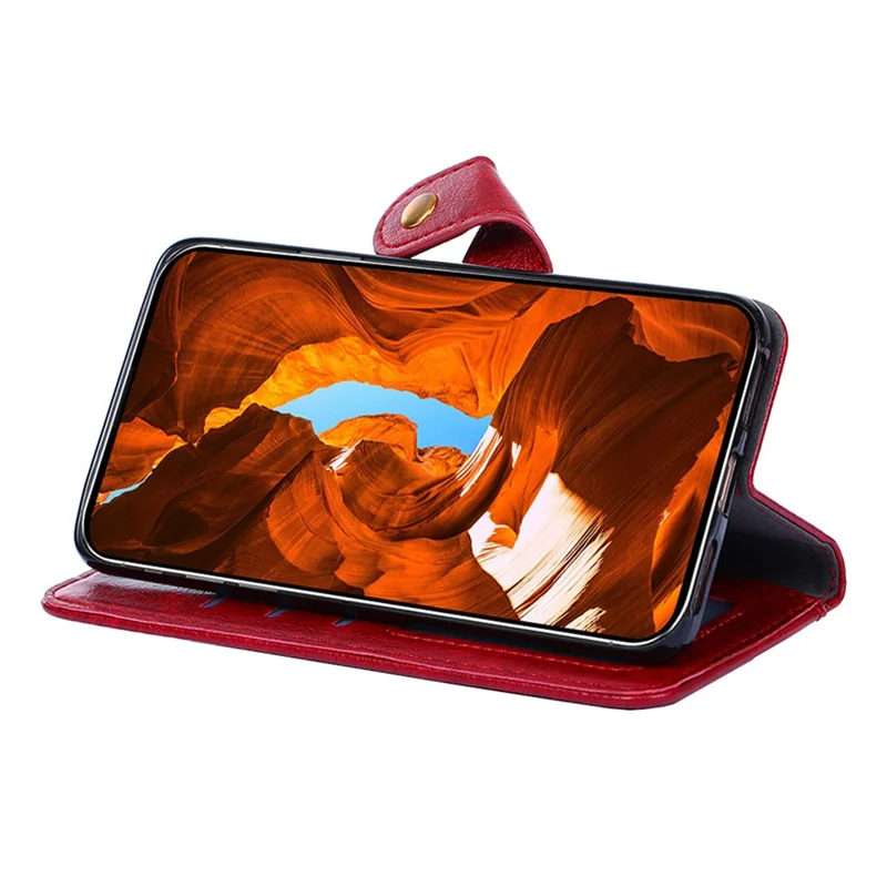 For Realme 12 4G / 12+ 5G Zipper Wallet Case Full Protection Flip Leather Phone Cover - Red
