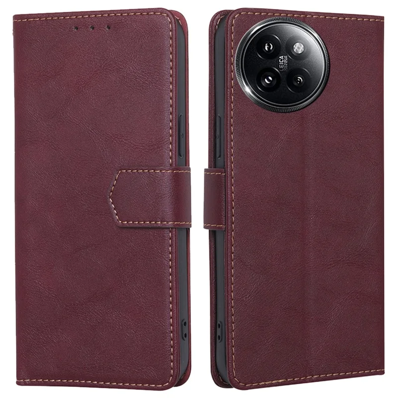 For Xiaomi Civi 4 Pro 5G / 14 Civi 5G Case with RFID Blocking Magnetic Buckle PU Leather Phone Cover - Wine Red