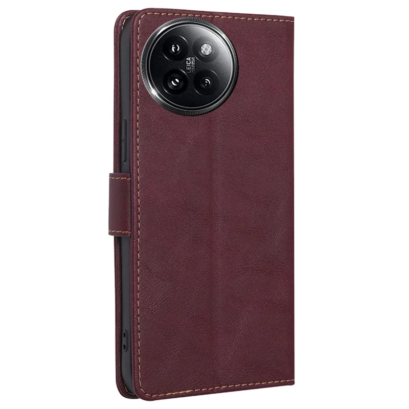 For Xiaomi Civi 4 Pro 5G / 14 Civi 5G Case with RFID Blocking Magnetic Buckle PU Leather Phone Cover - Wine Red