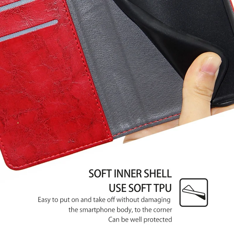 For Motorola Moto G45 5G / G34 5G Case Geometric Splicing Wallet Design Smartphone Cover - Red