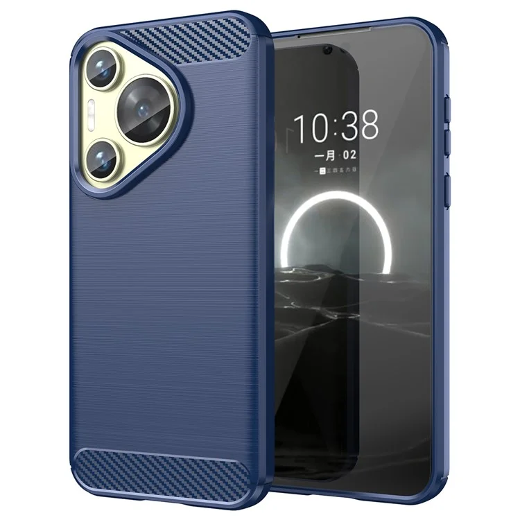 Für Huawei Pura 70 Case Carbon Fiber Texture TPU Handyhülle - Blau