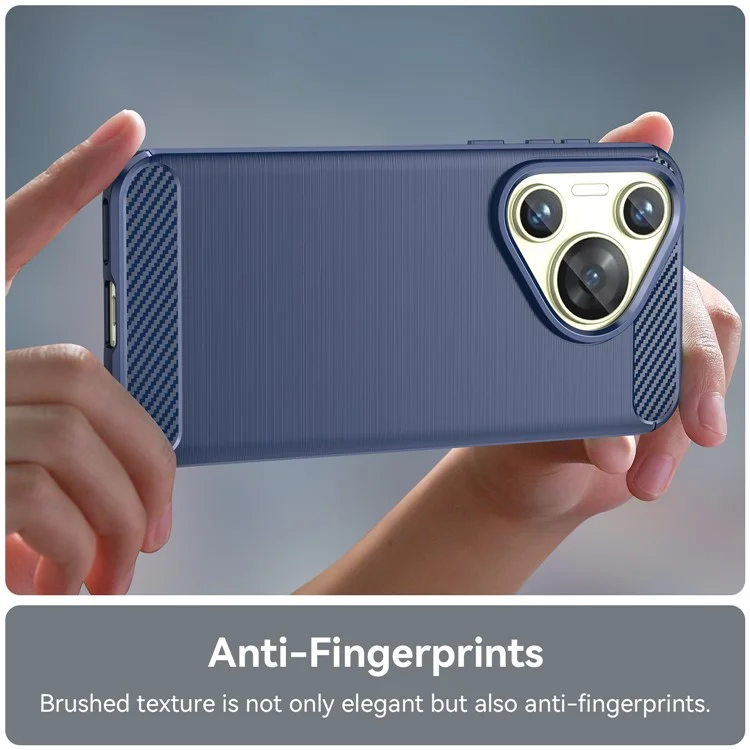 Für Huawei Pura 70 Case Carbon Fiber Texture TPU Handyhülle - Blau