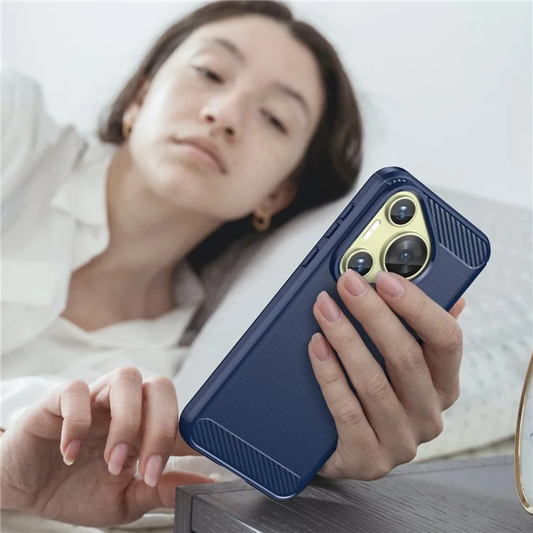 Für Huawei Pura 70 Case Carbon Fiber Texture TPU Handyhülle - Blau