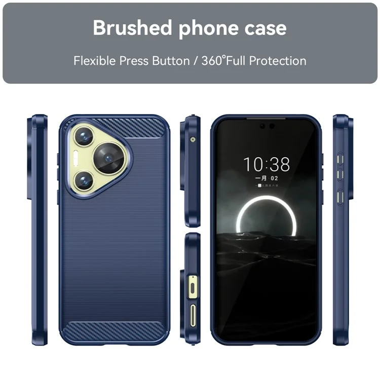 Für Huawei Pura 70 Case Carbon Fiber Texture TPU Handyhülle - Blau