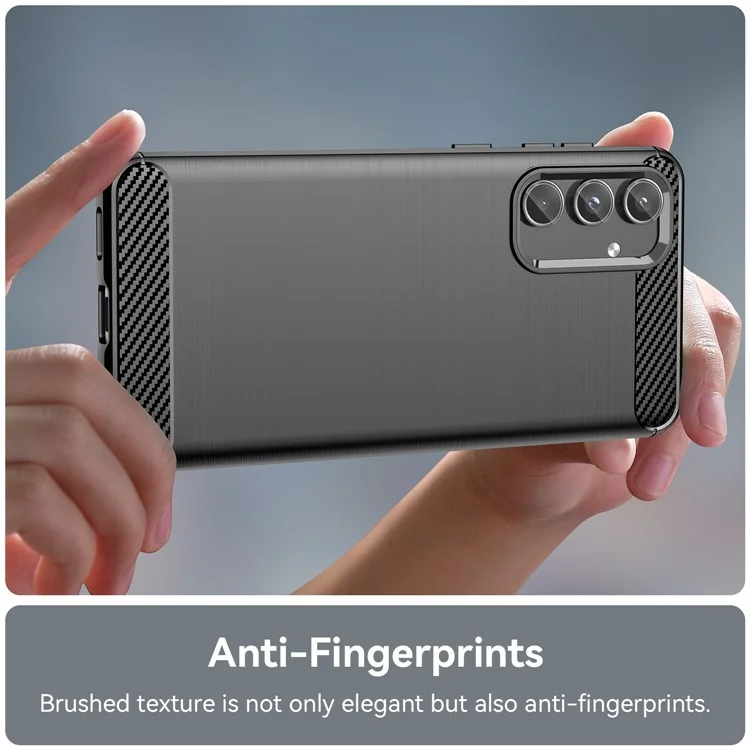 Para Samsung Galaxy M55 5G / C55 5G / F55 5G Carcasa de teléfono con textura de fibra de carbono y TPU suave - Negro