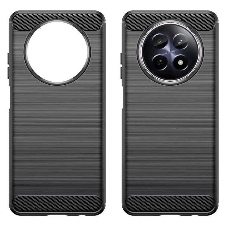 Para Realme 12 5G Funda de TPU Textura Cepillada Cubierta de Teléfono Móvil Accesorios Mayoristas - Negro