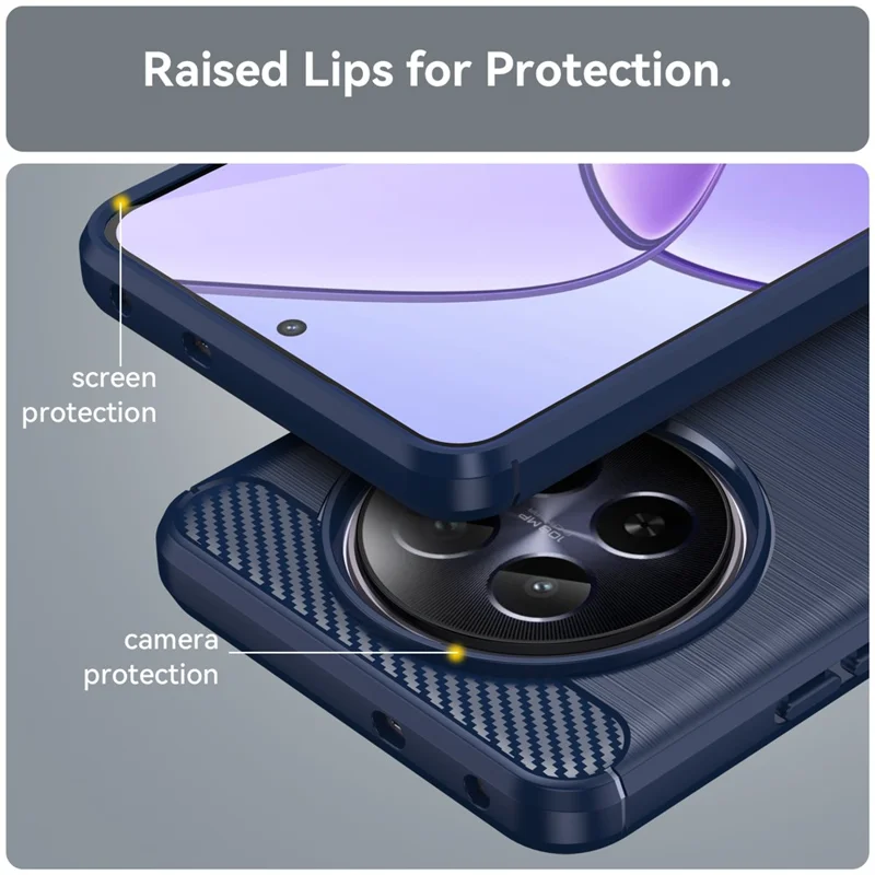 For Realme 12 5G TPU Case Brushed Phone Cover Mobile Accessories   Suppliers - Blue